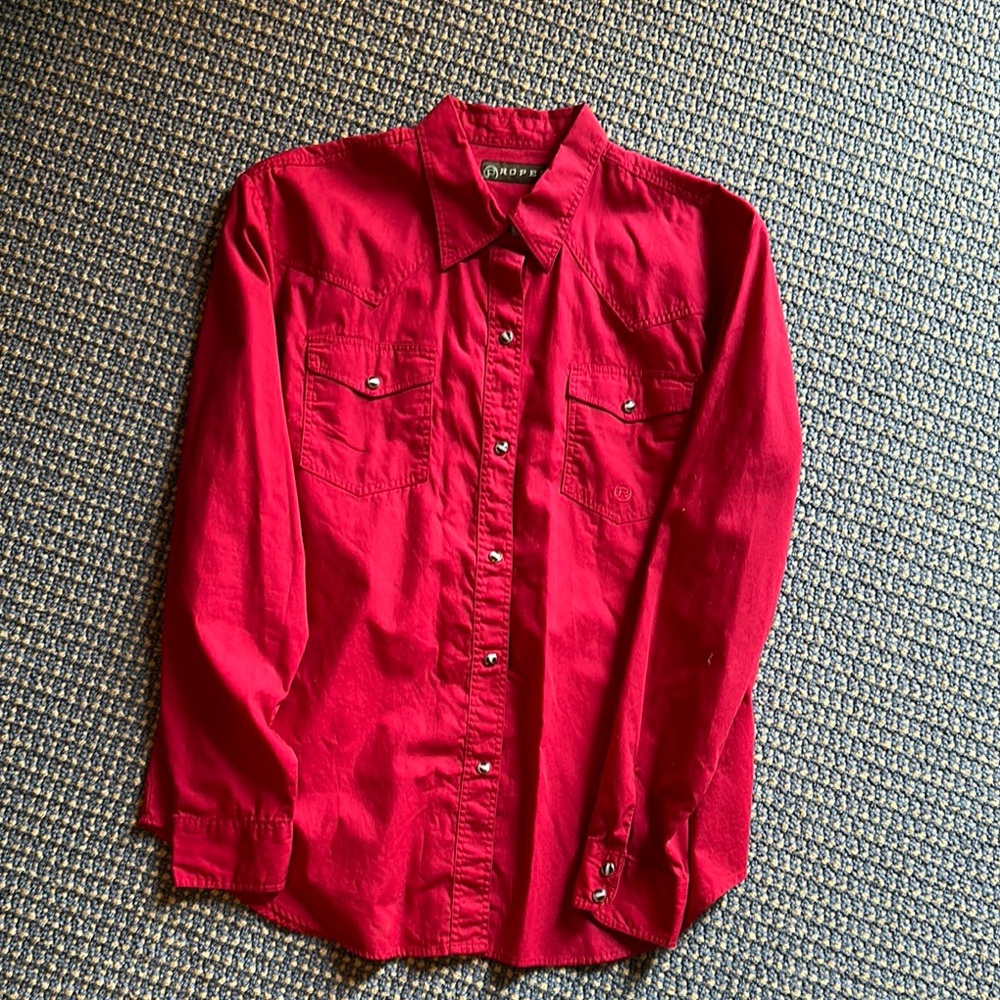 Roper Red Button-Up women Shirt